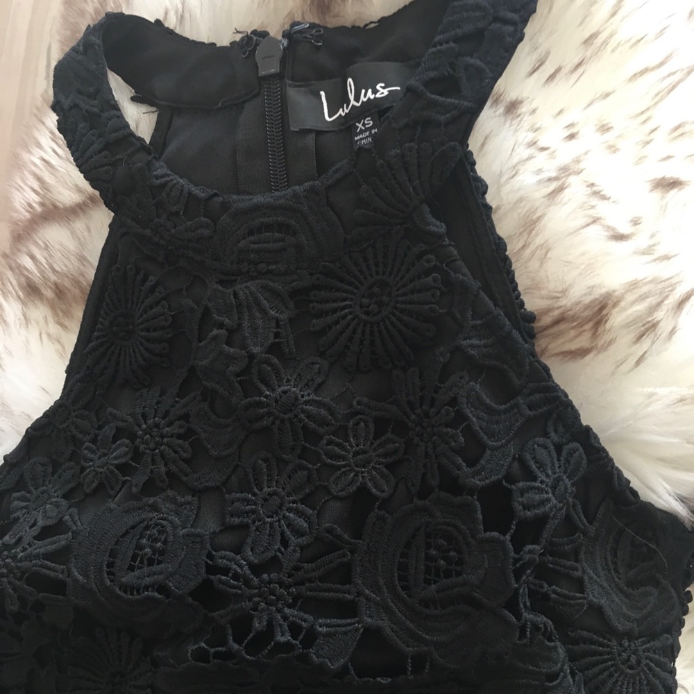 Lulus Lace Love Poem Black Dress XS